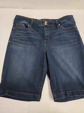 Anne Klein Blue  Bermuda Shorts Casual Stretch 16 Misses Normcore Mom Denim